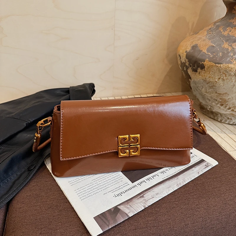 Luxe leren dameshandtas, veelzijdige crossbody of schouder, beroemde ontwerper, populaire klassieke elegantie