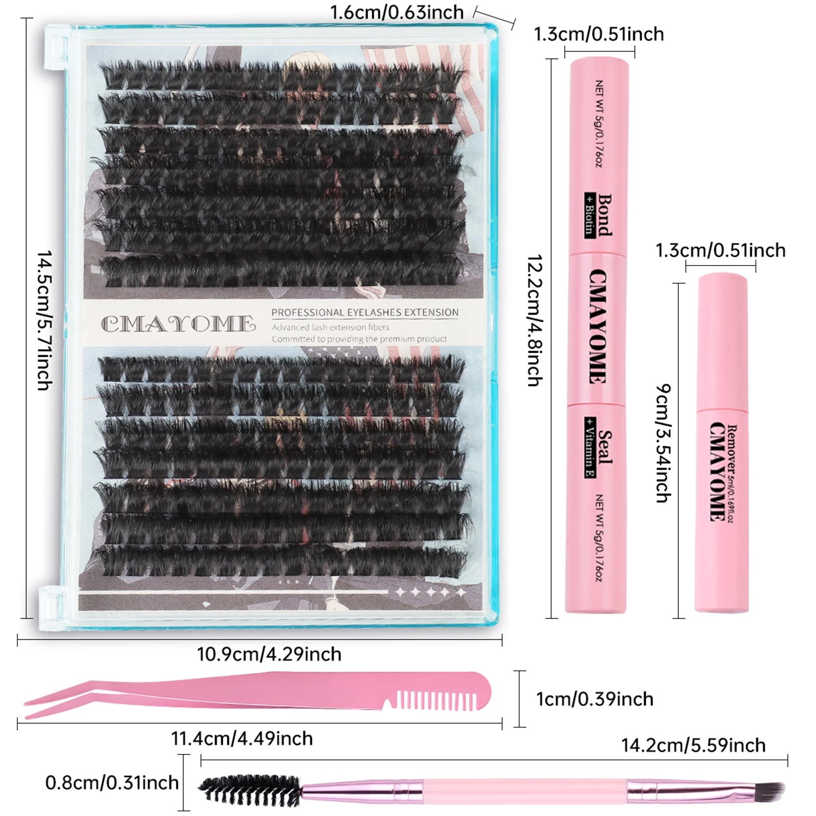 Juego de grupos de pestañas 80D 100D DIY, 238 Uds., extensiones de pestañas postizas esponjosas, unión y sellado de pestañas individuales, Kit de pegamento fuerte para maquillaje