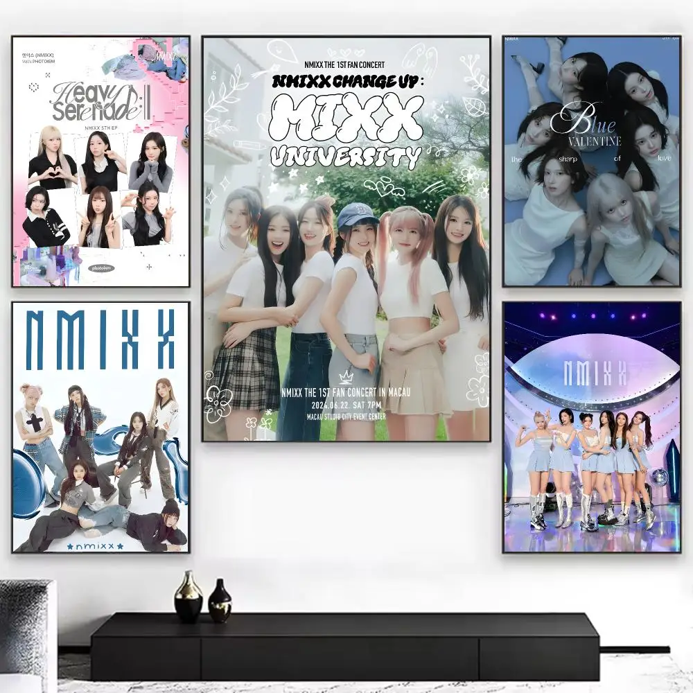 Kpop Girl Group N-nmixx Poster Chic Aesthetic Self-Stick Wall Poster Bedroom & Dorm Room Decor