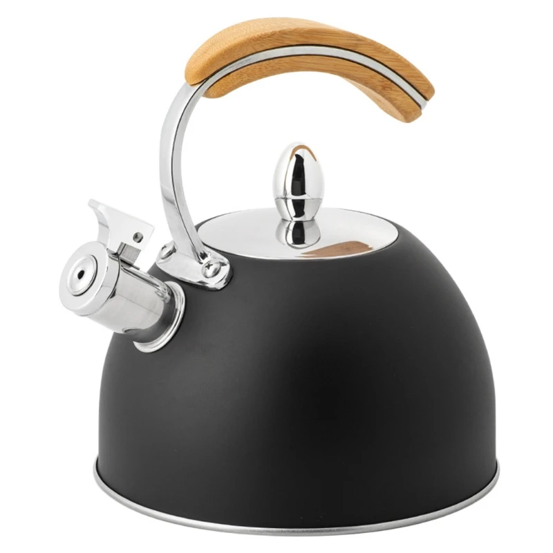 

3L Whistling Tea Kettle Stainless Steel Teakettle Teapot Wooden Handle