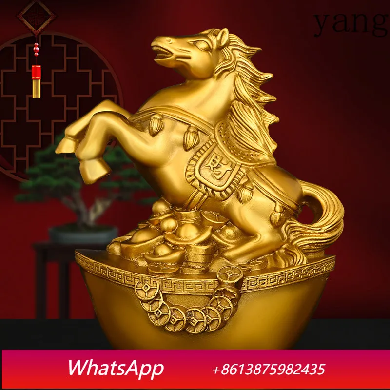 

LH Chinese Zodiac Jewelry Brass Ingot Fortune Home Office Decoration Craft