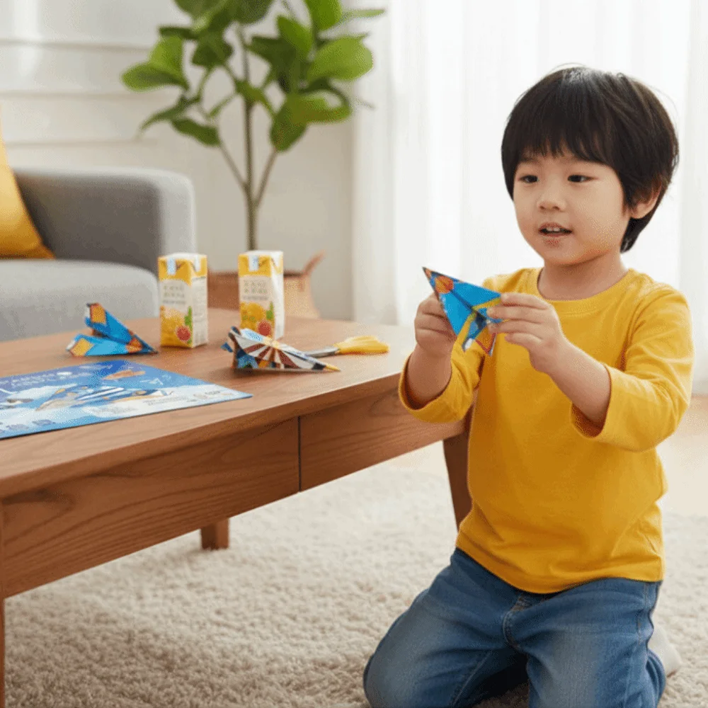 

Paper Handmade Airplane Origami Montessori Folding Airplane Origami Set 3D Cartoon Versatile Paper Aircraft Boys Baby Girls