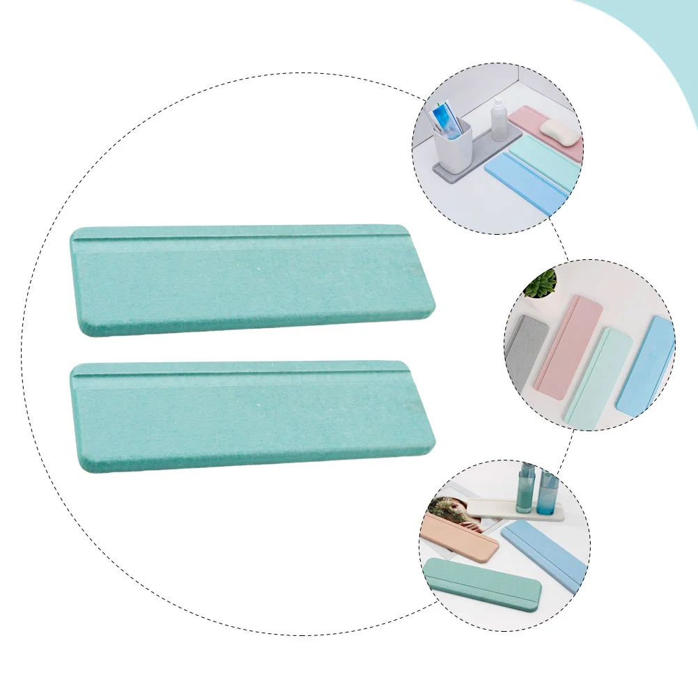 2 Pcs Premium Diatom Wash Mat Anti Quick Dry Absorbent Multi purpose Toothbrush Cup Pad Soap Holder Bath Tub