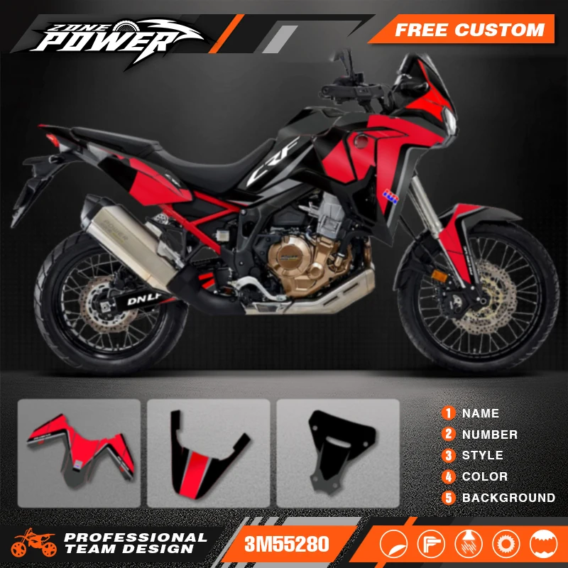 Powerzone Custom Graphics Decals Stickers Kit For Honda CRF1000L AFRICA TWIN 2020 2021 2022 Motorcycle 02