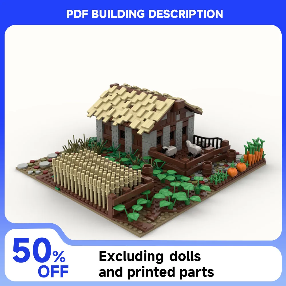 

1484 шт. MOC ретро средневековый город серии здание маленькая ферма укороченная модель строительные блоки DIY сборная игрушка детский подарочный набор для мальчиков