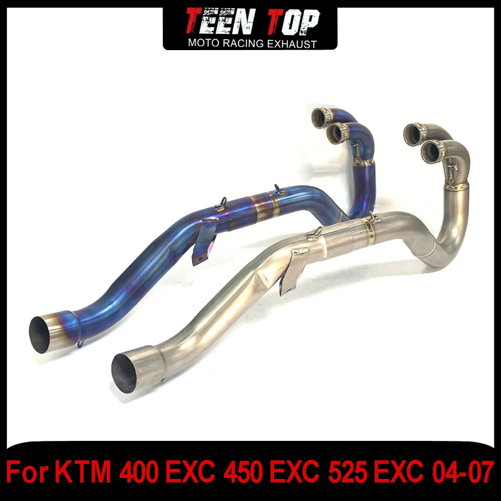 Offroad Bike Exhaust Front Connect Tube For KTM 250 EXC 400 EXC 450 EXC Motorcycle Exhaust Header Pipe 450 SX/SXS/XC 2004