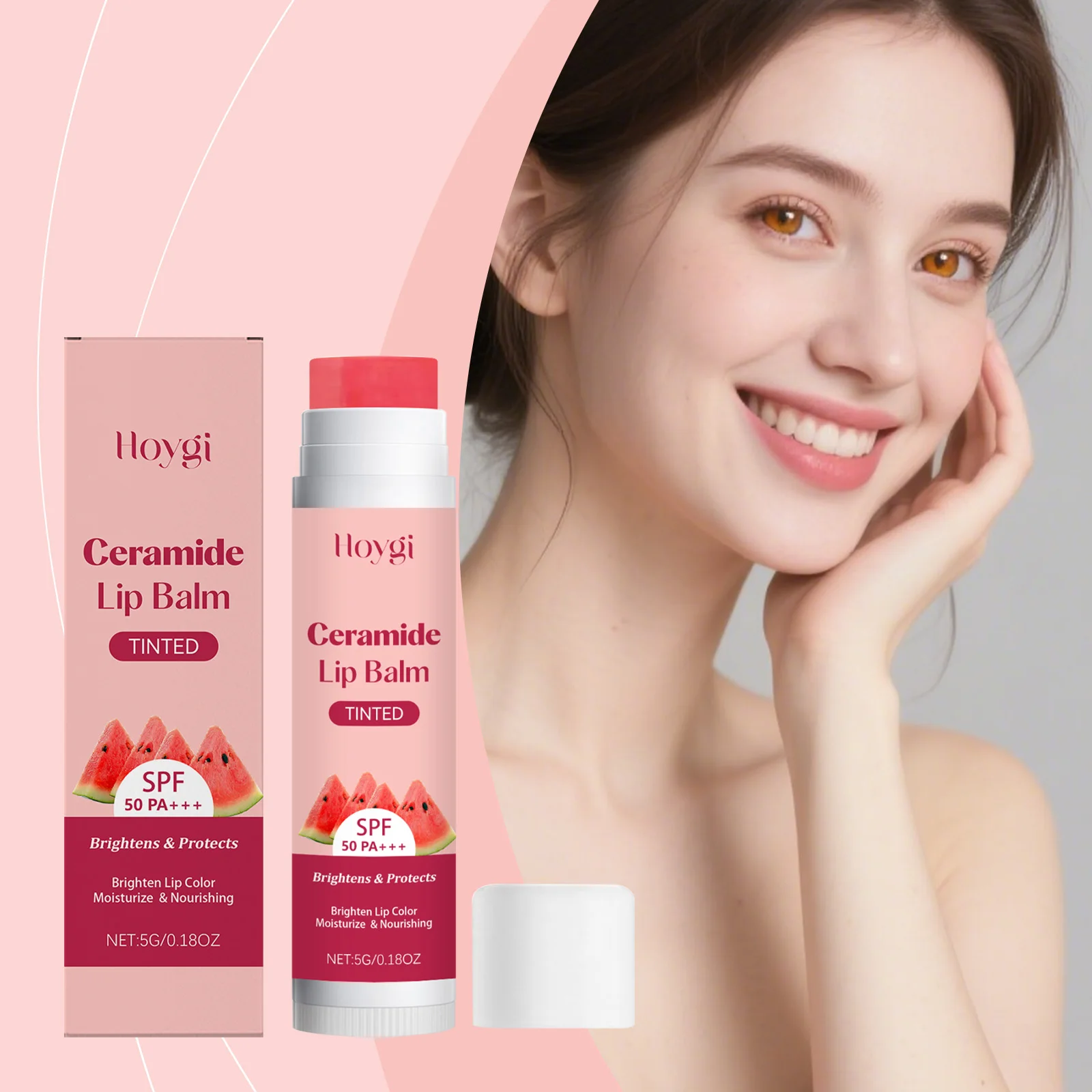 Watermelon Lip Balm Glossy Moisturizer Nicotinamide Lipstick Moisturizing Anti-Dry Anti Crack Clear Crystal Lip Balm