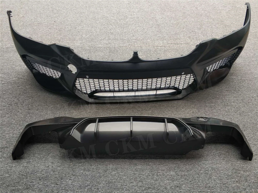 PP Black Front Bumper Rear Lip Diffuser for BMW 5 Series G30 G31 G38 2017 2018 Change to F90 M5 Style Bumper Car Accessories view 4