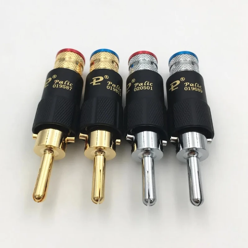 

8 шт. HIFI Palic латунь позолоченный/посеребренный банановый штекер аудио разъем для динамика винтовой замок 9 мм DIY кабельный разъем