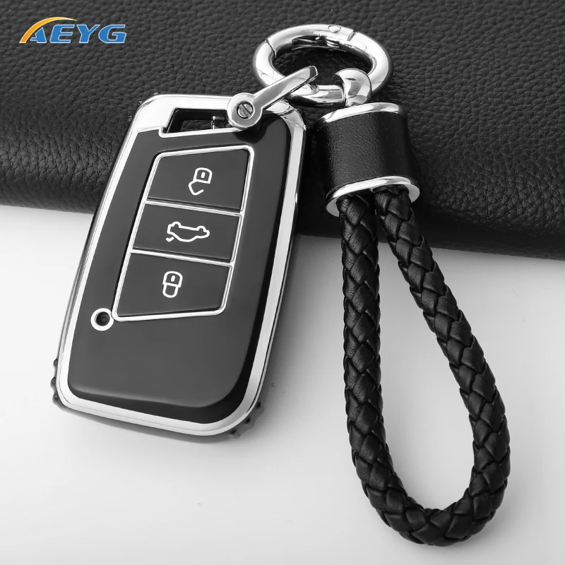 AYEG TPU Car Key Case Cover Shell For VW Volkswagen Golf 7 MK7 Tiguan MK2 Seat Ateca Leon FR Ibiza Skoda Octavia Kodiaq