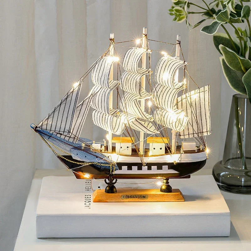 Smooth sailing boat model decoration, graduation gift for classmates, living room, home, wine cabinet decoration