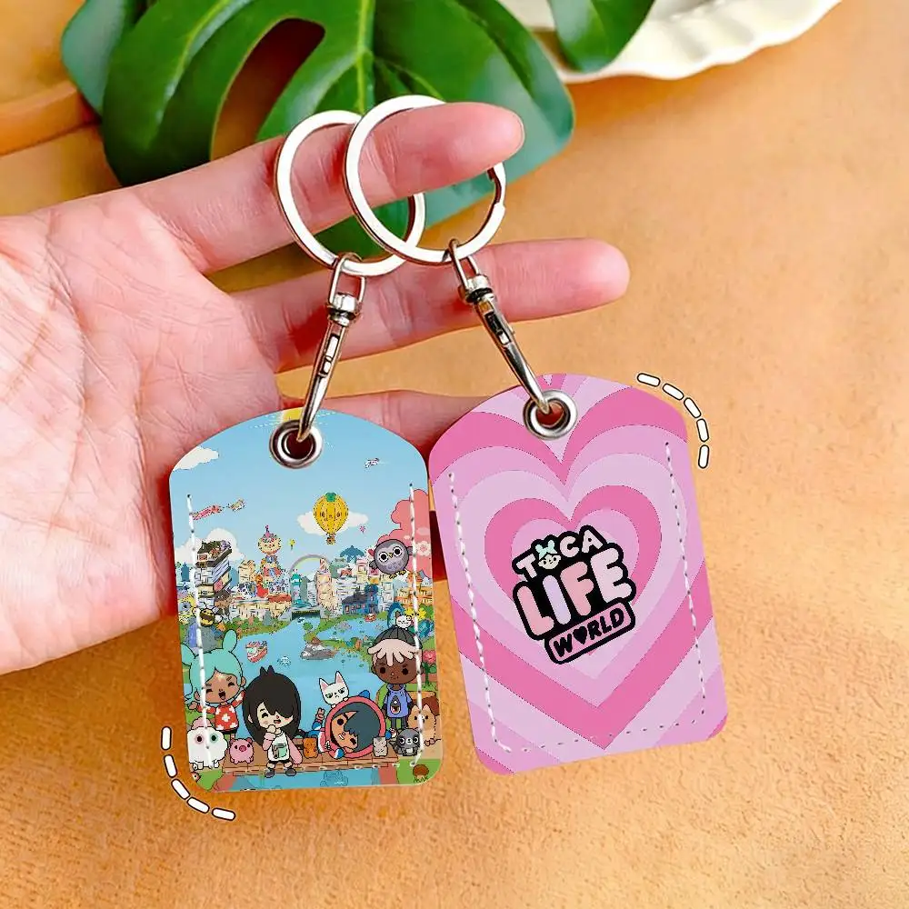 T-Toca Life World Game Card Holder Keychain Key Ring Door Lock Access Protective Case For Security Gift