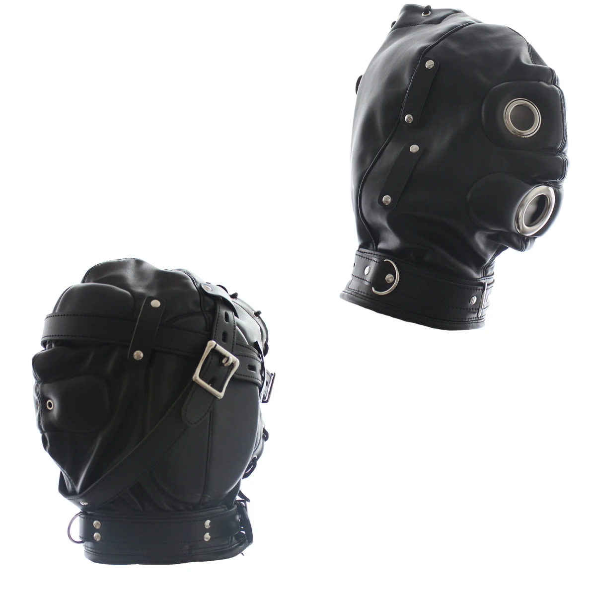 Masque de Cosplay Sexy en cuir PU fétiche, masque complet à capuche pour femmes adultes, jeux de fête d'halloween, couvre-chef mystérieux noir