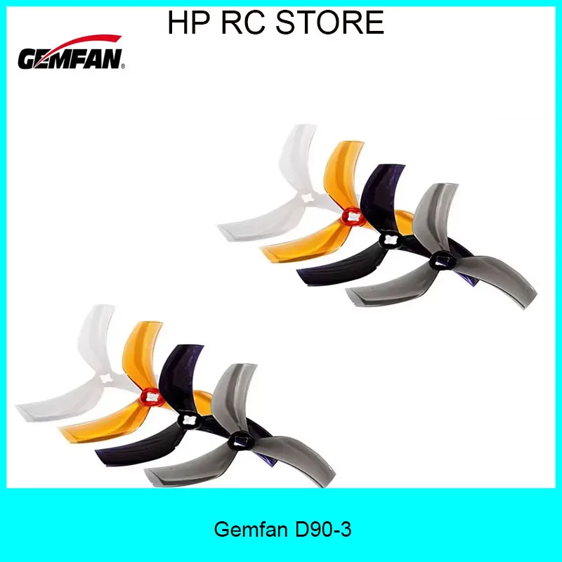 4pairs Gemfan D90 D90-3 3Blade 90mm 3.5inch Propeller M5 Hole Higher Efficiency for RC Freestyle Cinehoop Racing Drones Parts