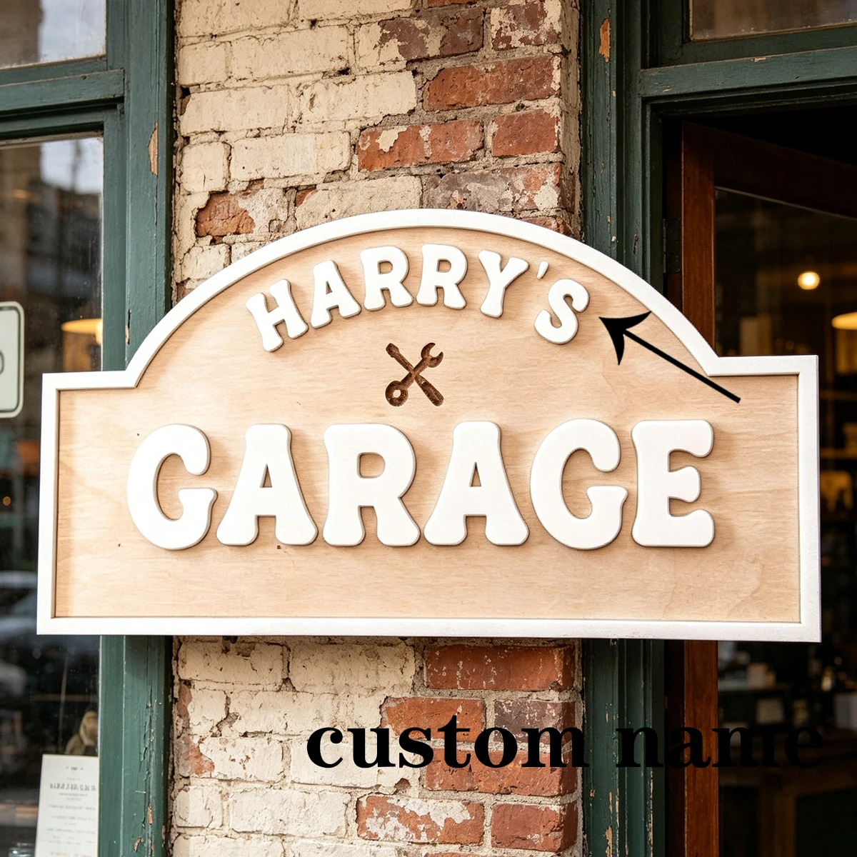 1Pc Custom Cartoon Garage Wooden Plaque Sign,Home Room Office School Wall Decor,DIY Paintable,Nursery Birthday Wedding Gift