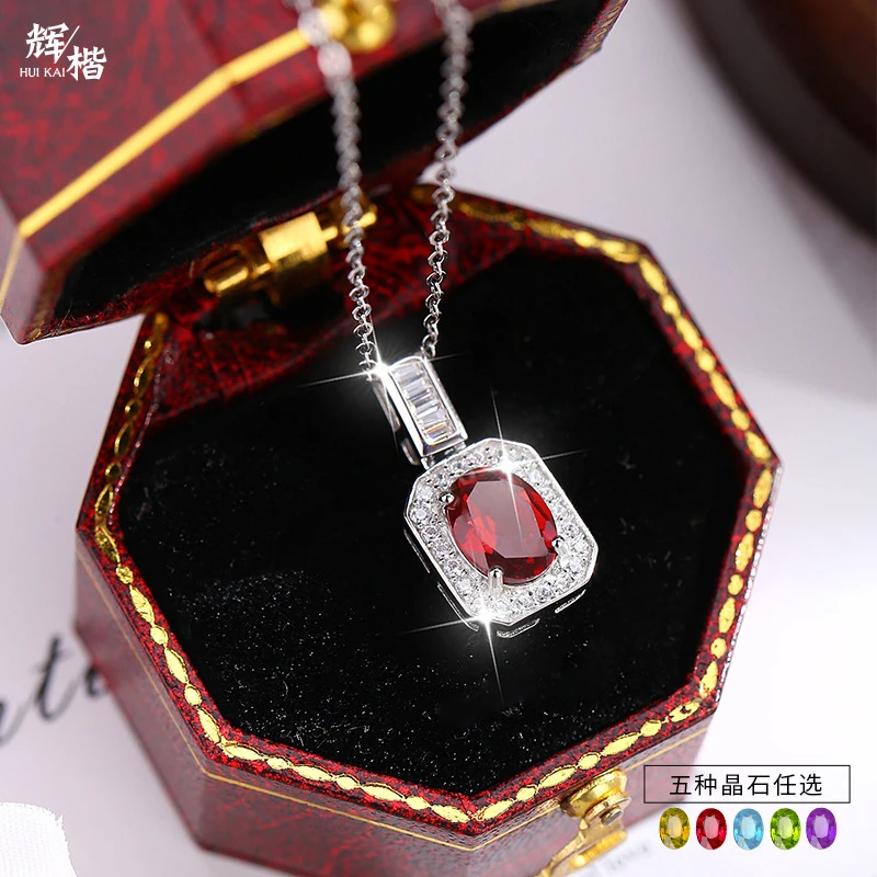 

Подвеска из натурального камня, серебро 925 пробы, не тускнеющее колье, разноцветная цепочка на ключицу для женщин.