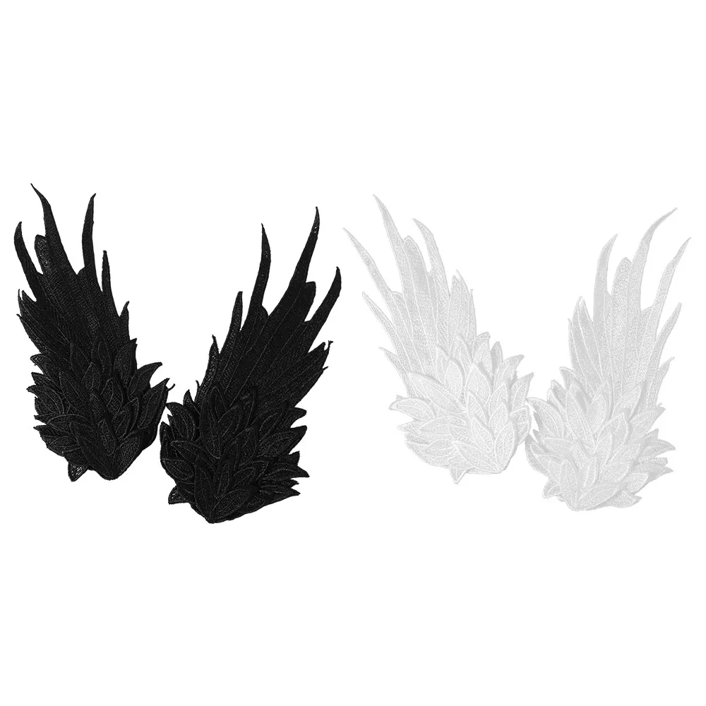 

Harajuku Fairy Feather Embroidery Edge Clip Sweet Hair Decors Lolita Hair Clip Halloween Cosplay Duckbill Clip Women