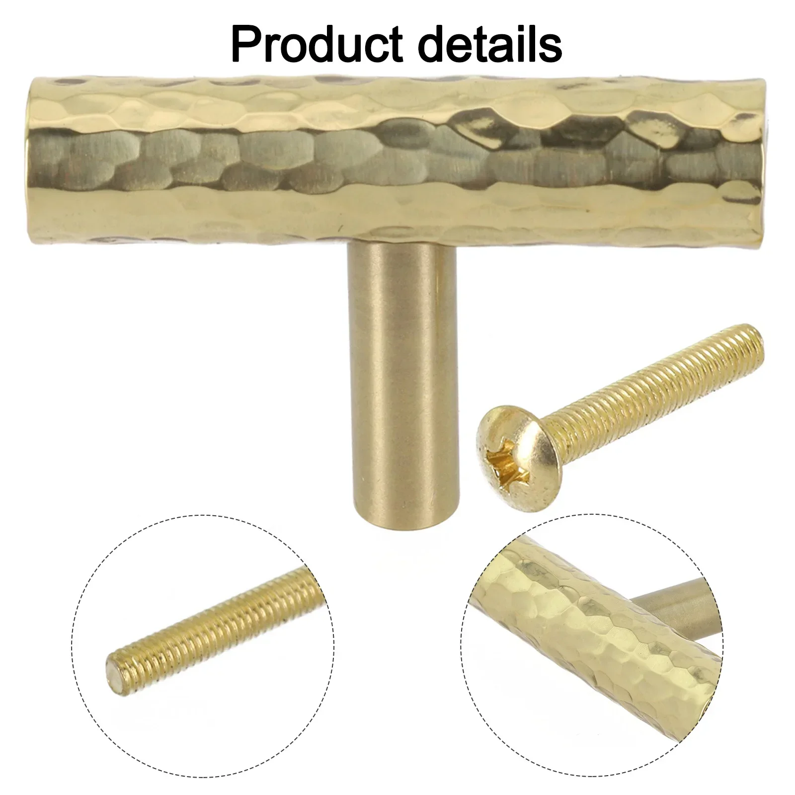 

Brass Hammered Drawer Handles for Cupboards Wardrobes and Cabinets Stylish T Shaped Long Pulls for Modern Furniture