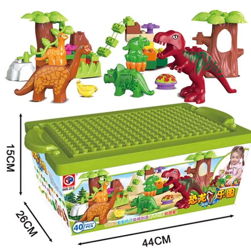 Creative Jurassic Dinosaur Paradise World Animal Forest Tree Kids Toys Building Blocks Animals Diy Assembled Bricks Boys Gifts