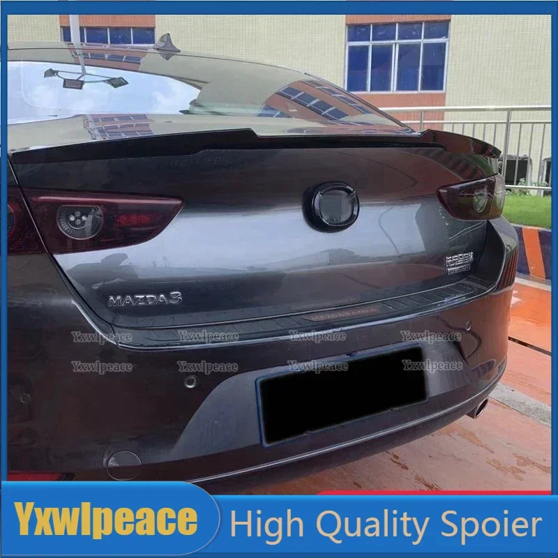 

For New Mazda 3 Axela 2019 2020 2021 2022 High Quality ABS Plastic Unpainted Color Rear Trunk Lip Spoiler Body Kit Accessories