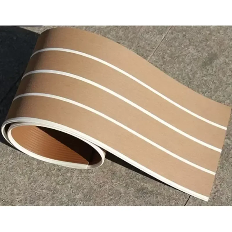 Modern Waterproof Anti-Slip Smooth Brushed Surface Grooved Edge PVC Boat Floor Mat Dual Click Installation 1 Year