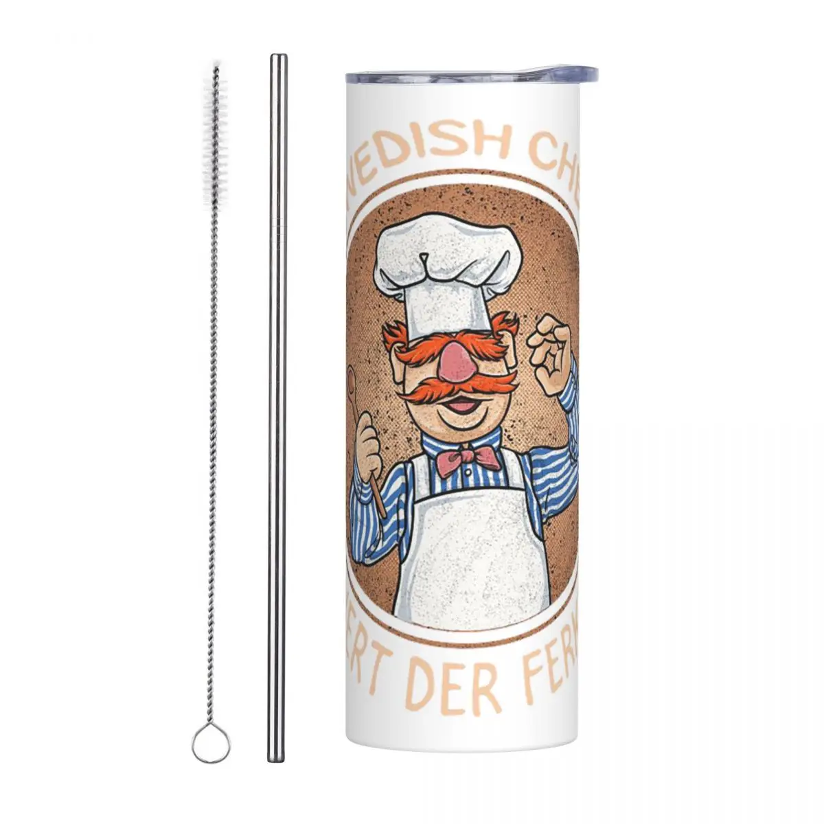 

Swedish Chef Stainless Steel Tumbler Vacuum Insulated Mugs Thermal Cold Cups Straw With Lid 20oz