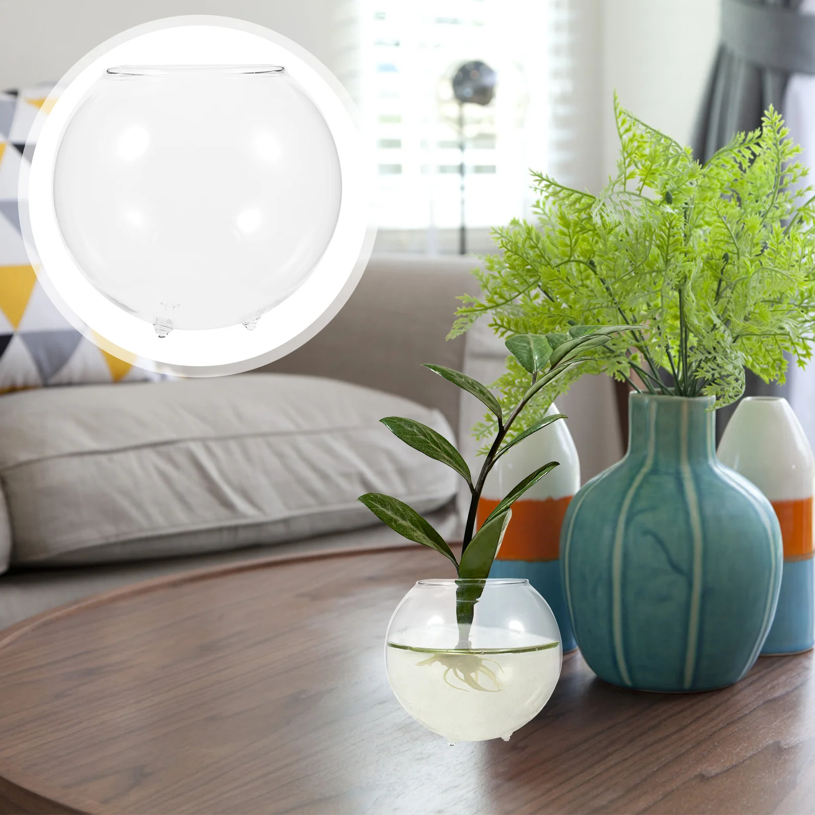 

Tripod Glass Vase Goldfish Bowl Multi-Function Desktop Terrarium for Home Decor Aquarium Fish Tank Clear Sturdy Household Betta