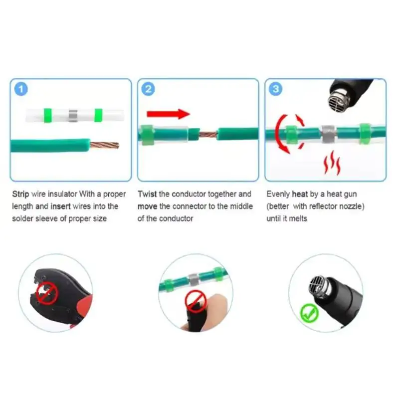 طقم توصيل سلك لحام مقاوم للماء 0.25-6mm2 قابل للانكماش الحراري للعزل البحري التلقائي #2