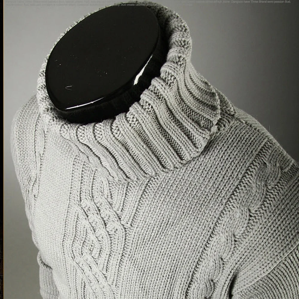 

Warm Turtleneck Sweater Men Pull Homme Casual Pullovers Male Outwear Slim Knitted Sweater
