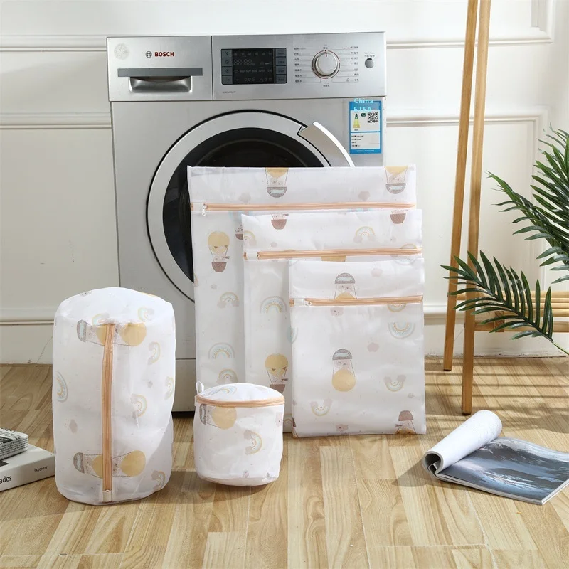 

Balloon Pattern Fine Mesh Printing Laundry Bag Thickened Special Protective Bag Bra Intimates Washing Bag For Home