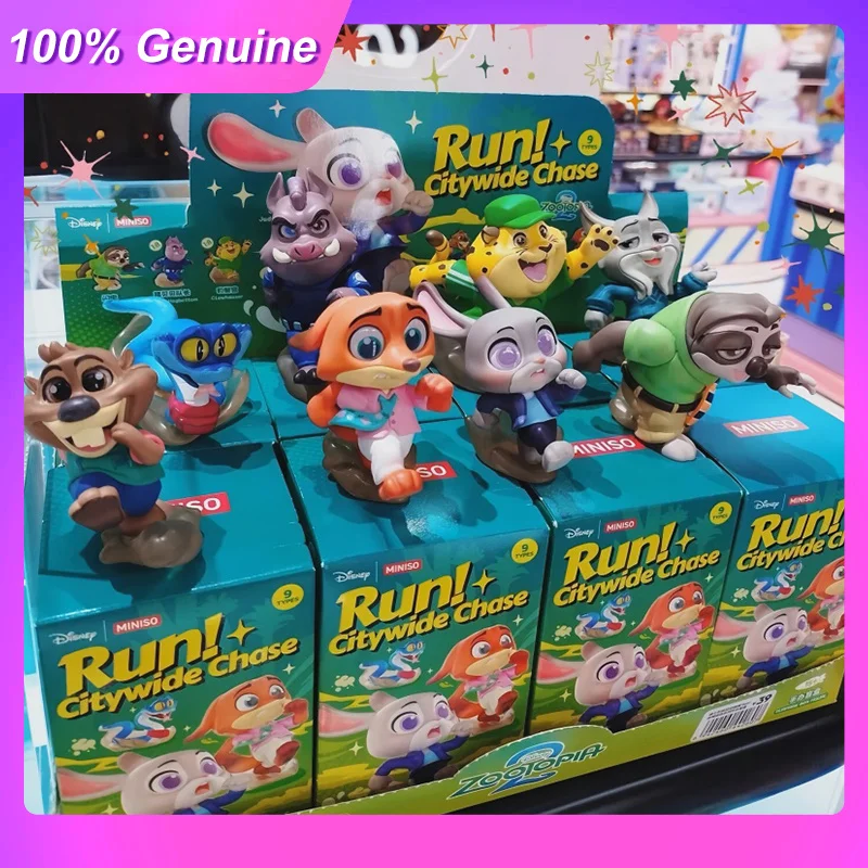 

New 100%Genuine Zootopia Run Citywide Chase Series Blind Box Nick Judy Desktop Ornament Collection Birthday Gifts