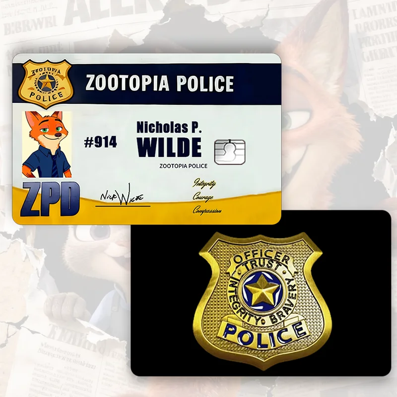 Zootopia 2 ملصقات شهادة ضابط الشرطة جوديث بطاقة الإبداع نيك زوجين مجموعة التصحيح حافلة مترو الانفاق بطاقة البنك معرف ملصق هدية #3