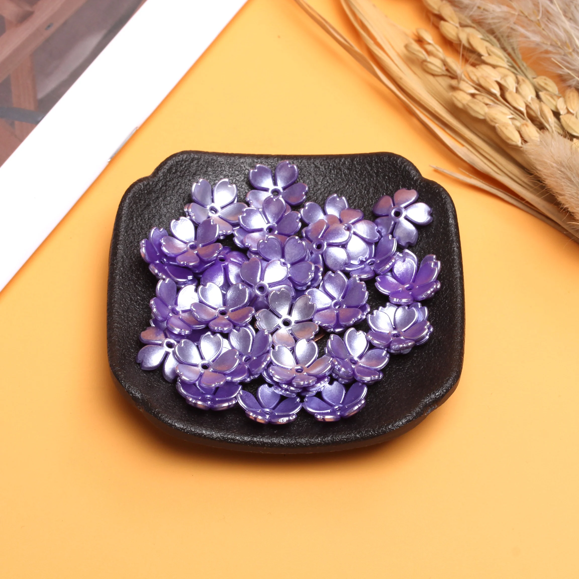 40Pcs/lot 14mm Acrylic Flower Torus Shape Spacer Beads DIY Jewelry Findings Headwear Hairpins Earrings Making For Jewelry Making
