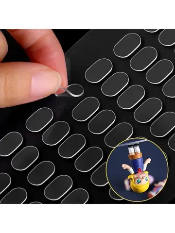 200pcs Transparent Double-Sided Tape Pads - Non-Marking, Anti-Skid Adhesive for DIY Projects & Model Car Decor Double