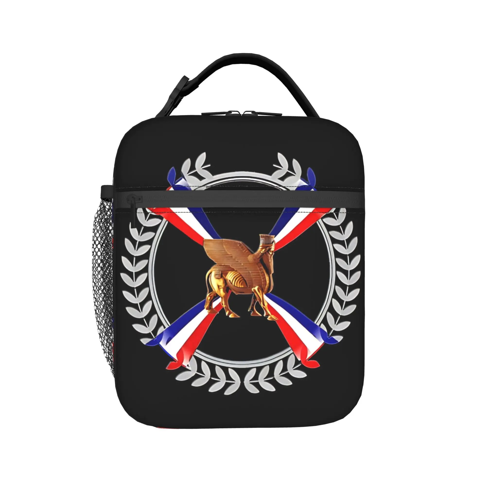 Assyrian Flag Lunch Bag For Child  Print Office Lunch Box Kawaii Portable Insulated Oxford Cooler Bag