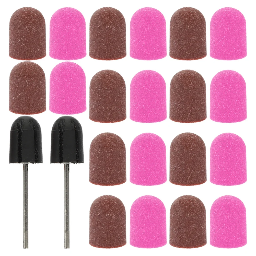 

20 шт., шлифовальные колпачки для ногтей, 180 грит, пластиковые шлифовальные барабаны для удаления сверл для ногтей, гель-лака, омертвевшая кожа, маникюр, педикюр, домашний салон