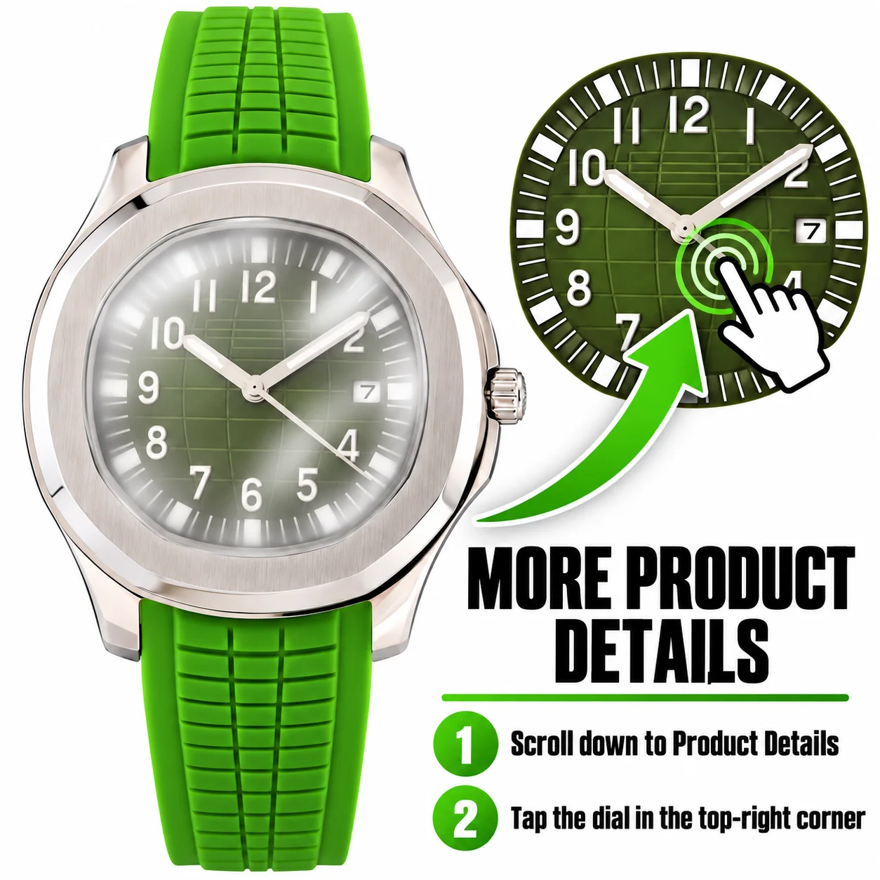 Men's 40mm-42mm Automatic Mechanical Watch  Arabic Numeral Date Cushion Case Rubber Strap Casual Sport Wristwatch Customized