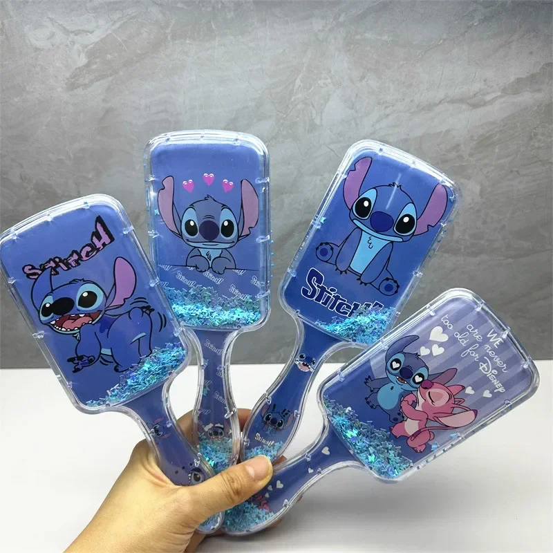 

Disney Stitch Air Cushion Comb Cartoon Anime Cute Fashion Square Long Handle Glitter Hairdressing Comb Girls Women Holiday Gifts