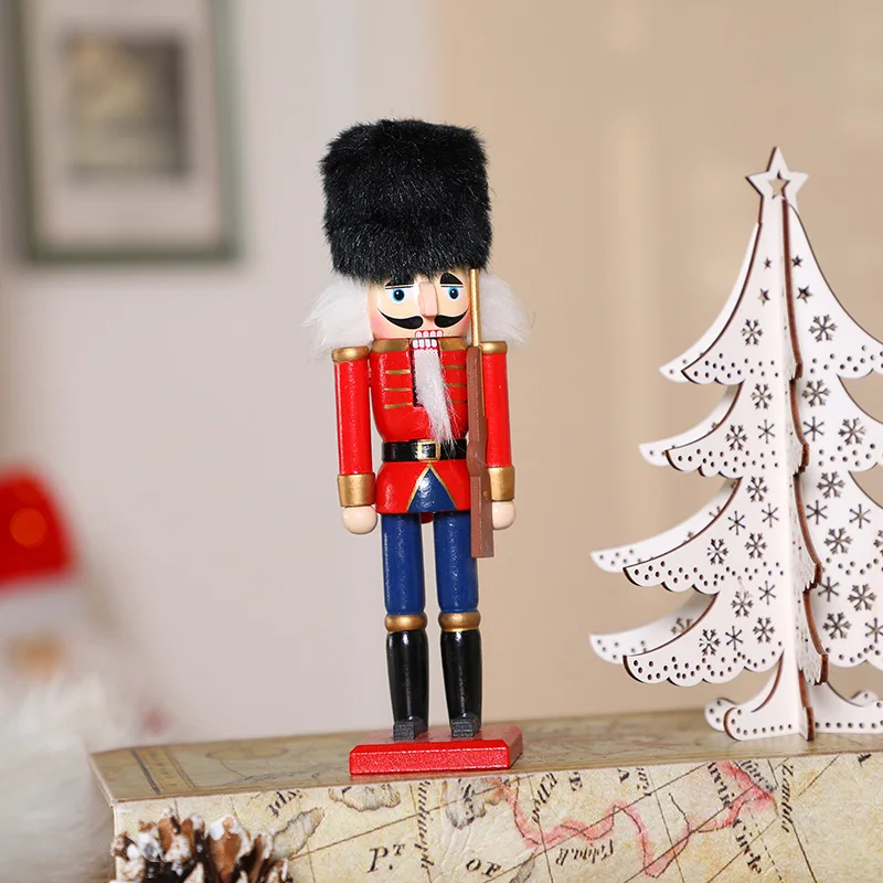 20cm Nutcracker Christmas Decor Wooden Christmas Decorations Nutcracker Figures  Christmas Festive Collectible For Home Ht240