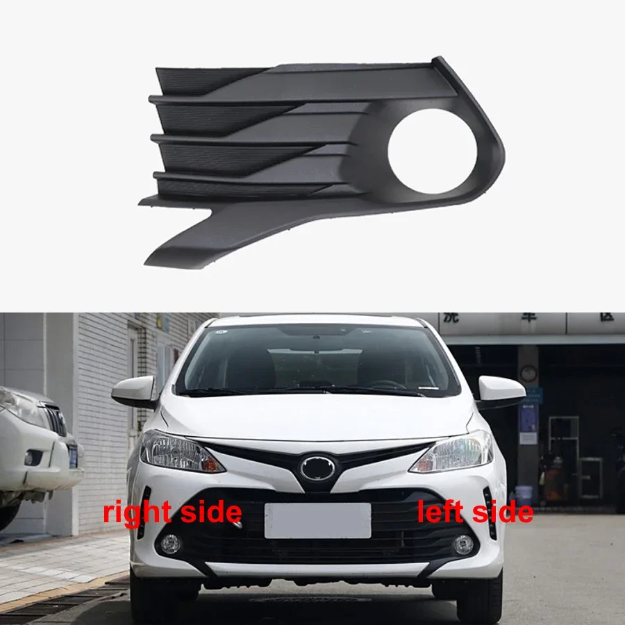 

For Toyota Vios 2017 2018 2019 2020 High Configuration Fog Light Frame Front Bumper Lower Grille Fogs Lamp Cover with Hole