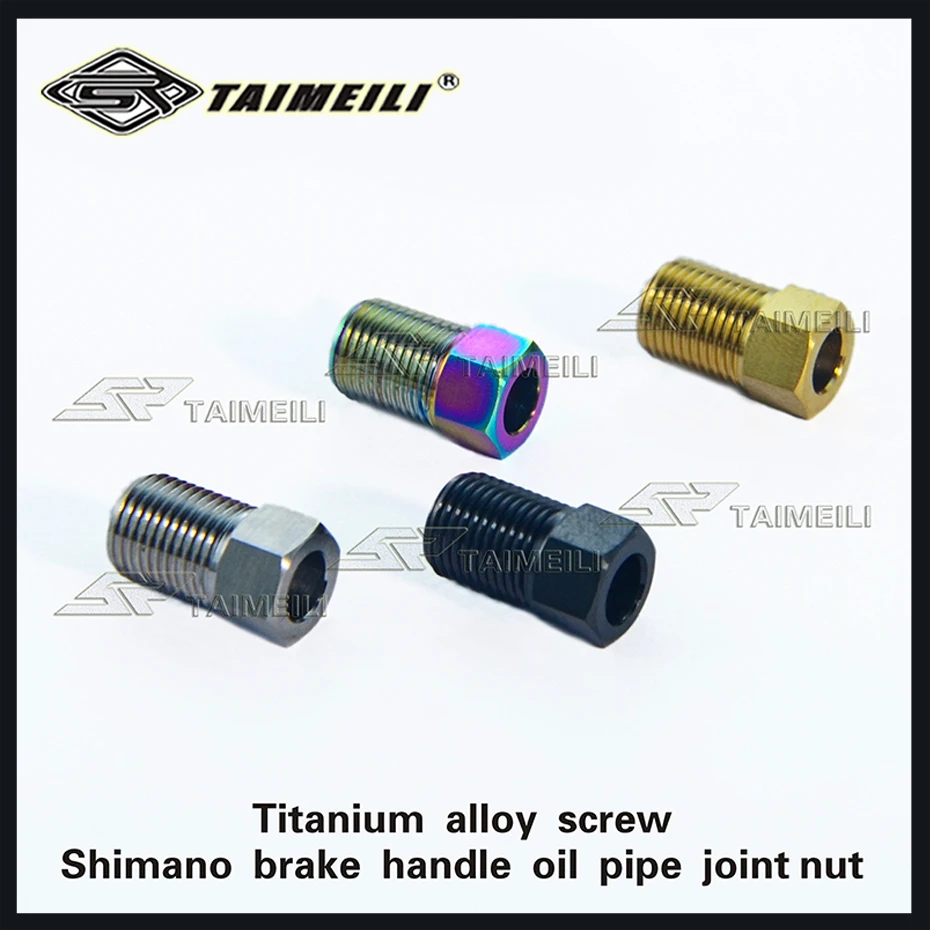 2pcs Titanium alloy brake handle oil pipe joint nut compatible with  M7100 / 8000/8120/9100/9120/712