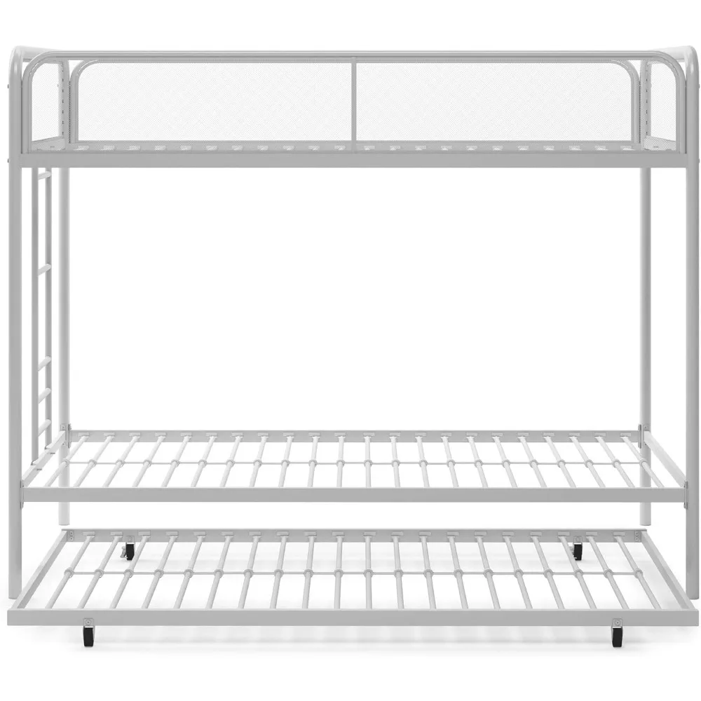 

DHP Isaiah Triple Twin Metal Bunk Bed, Off White Bed Frame Queen Bedroom Furniture