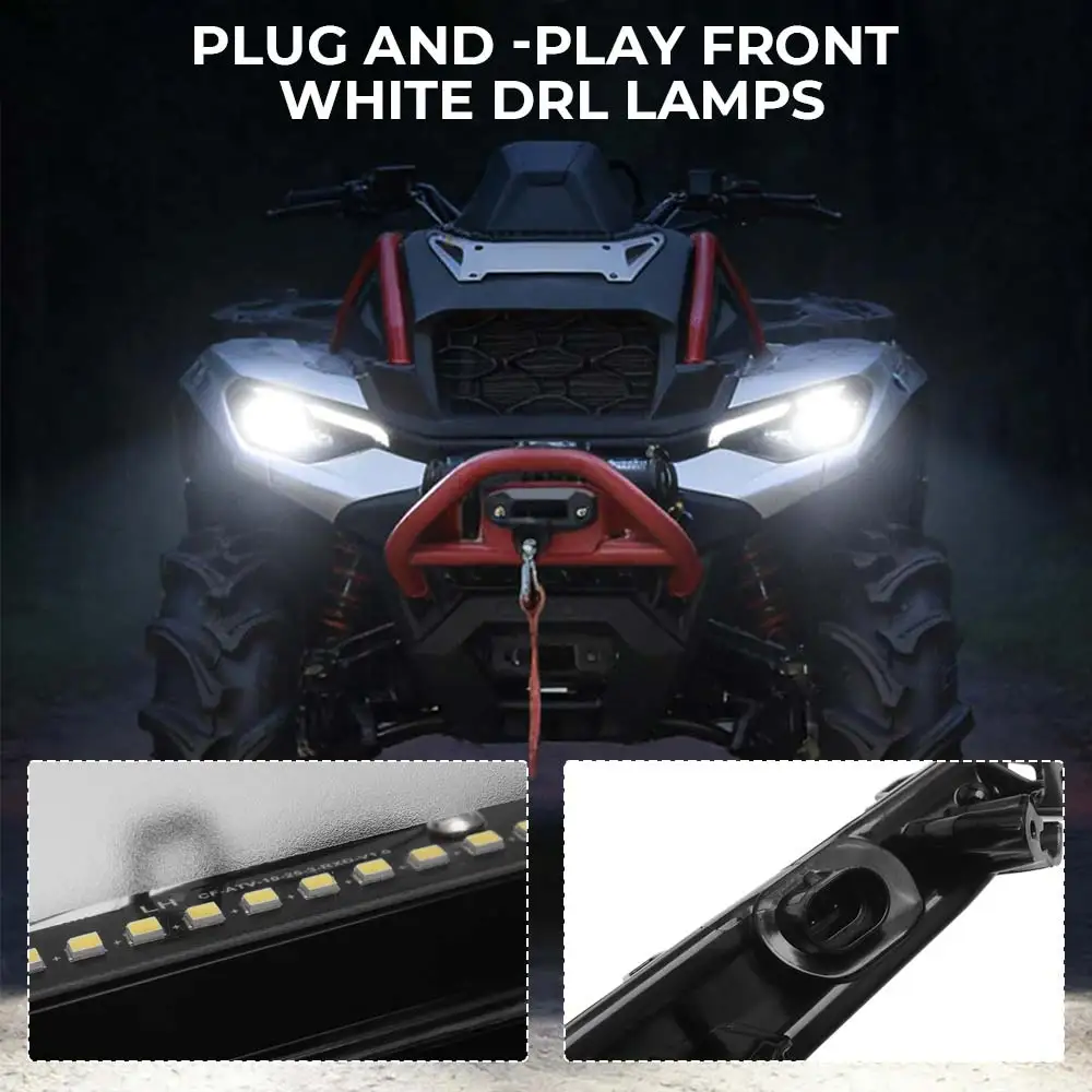 ATV 1Pair Front DRL Bumper Lamp Auxiliary LED Light Daytime Running Light Rpl For Can-Am Outlander 1000R MAX 2025 2026#710009356