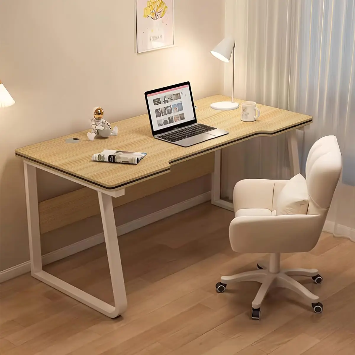 Gaming Desk Computer Writing Table Student Art Modren Simple Style PC Wood Suitable for Home, Office, Customized
