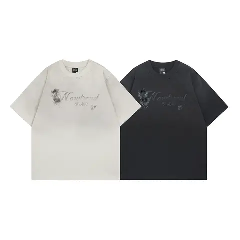 Retro Washed Oversized T-shirt Men Clothing Graphic T Shirts High Quality Short Sleeve Printed Tees 2026 Hip Hop Y2k New In Tops