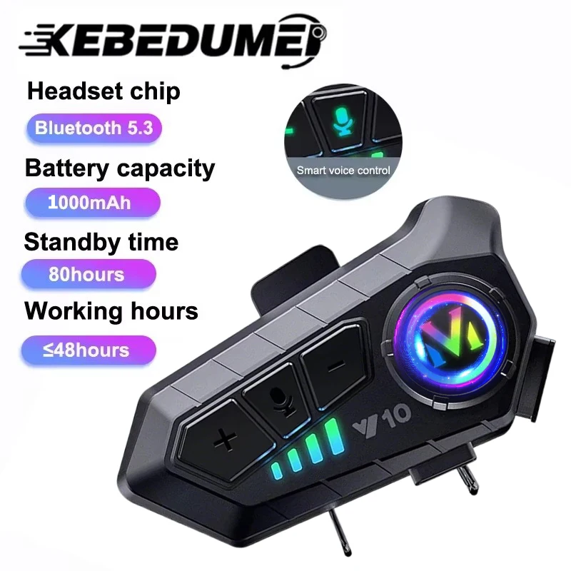 

Bluetooth 5.3 Helmet Headset Wireless Hands-free Call Phone Kit Waterproof Motorcycle Earphone MP3 Music Player Speaker for Moto