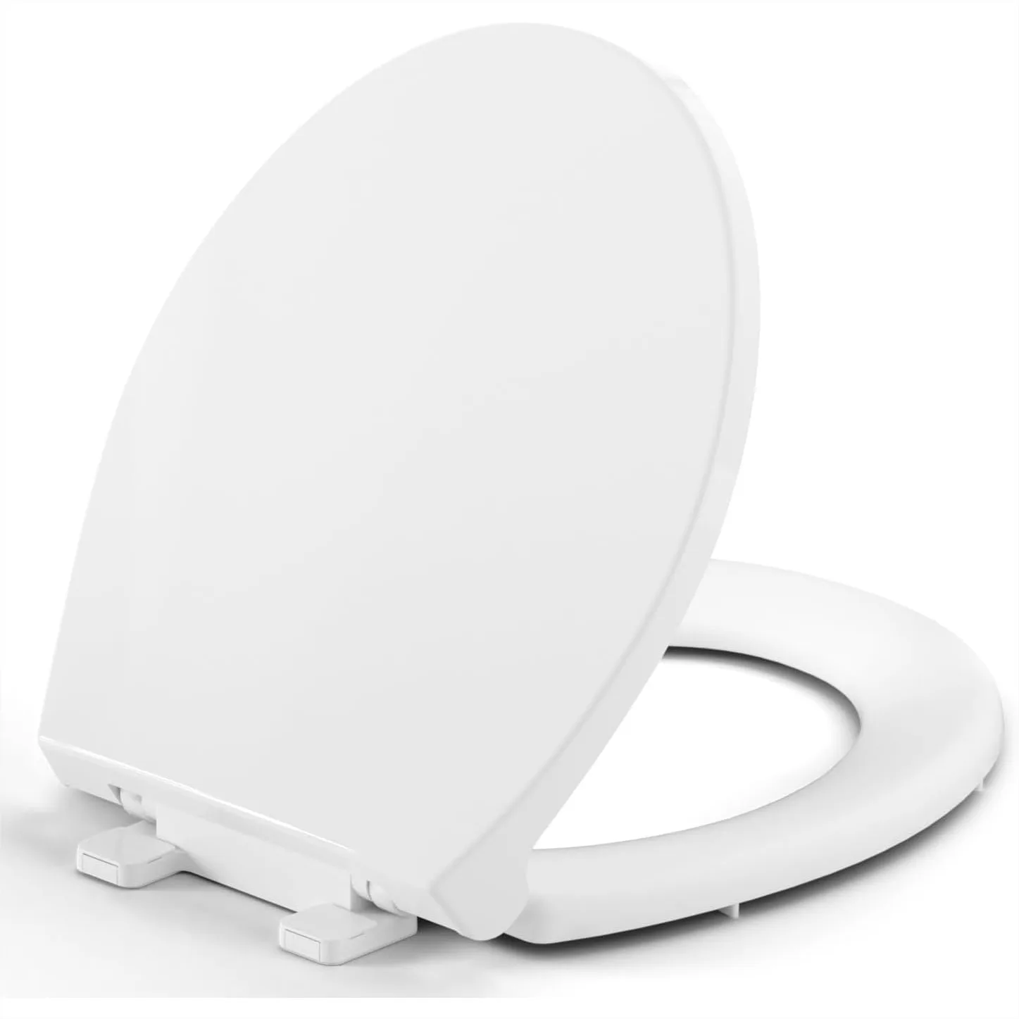 

Round Toilet Seat 16.5" Standard, Soft Close Quiet-Lid, Easy Install, Durable Never-Loosen Design for Round Toilets