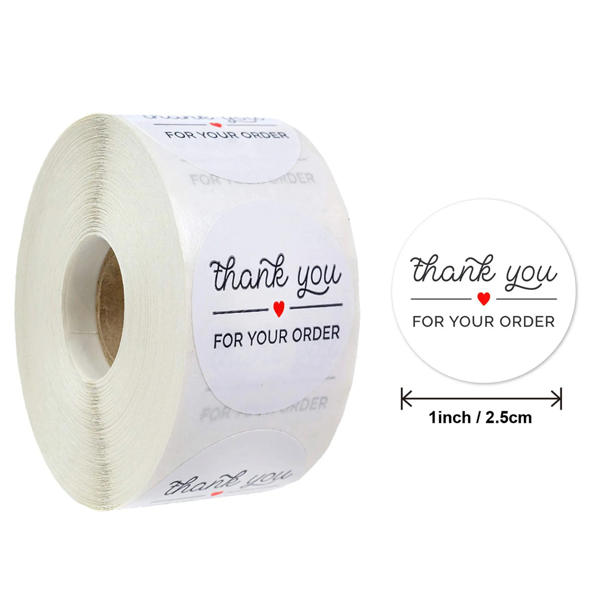 500Pcs/Roll Thank You for Your Order Stickers 2.5cm/1.0in Round DlY Decor Label Perfect For Small Business Gift Seal Labels