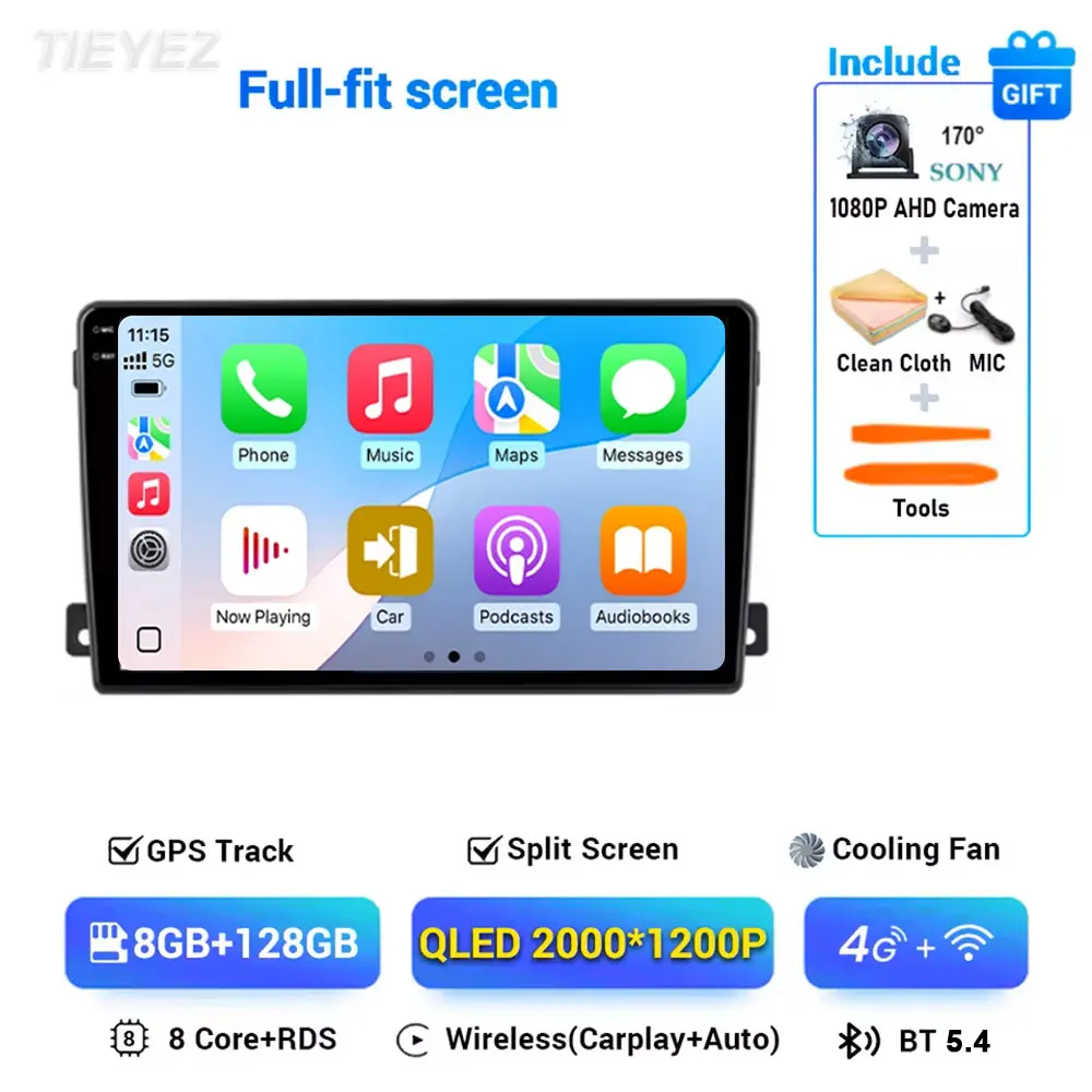 Voor Ford C-MAX 2003-2010 Android 15 Carplay Auto Radio Multimedia Video Player Navigatie GPS 2 Din DVD DSP WIFI 4G - afbeelding 1