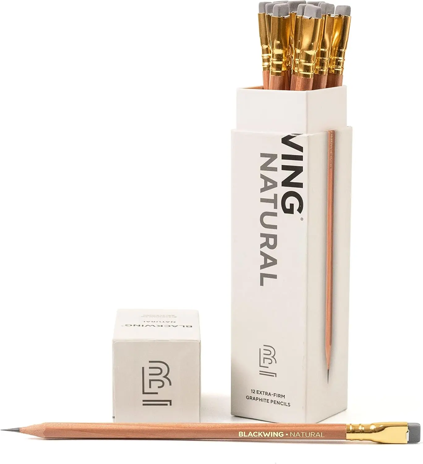 

Natural Pencils 12 Count, Premium Japanese Graphite, Extra-Firm Lead for Illustrators & Calligraphers, Iconic Rectangular Eraser